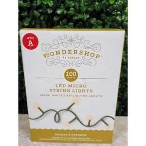 Wondershop Target LED Micro String Lights Type A 100 Count Warm White Green Wire